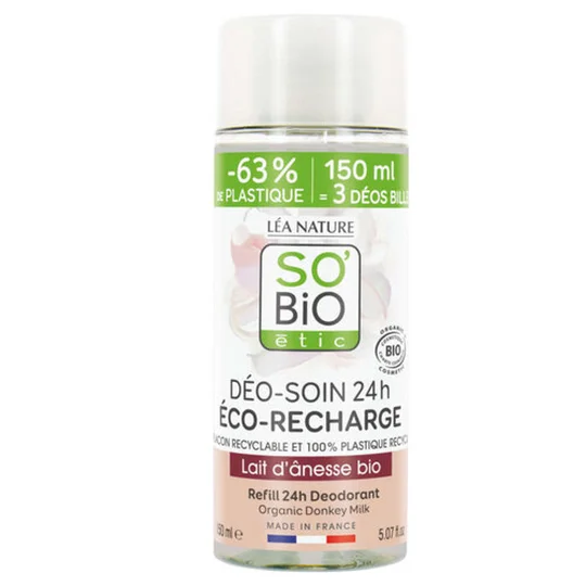 Déo-soin 24h éco-recharge lait d'ânesse bio