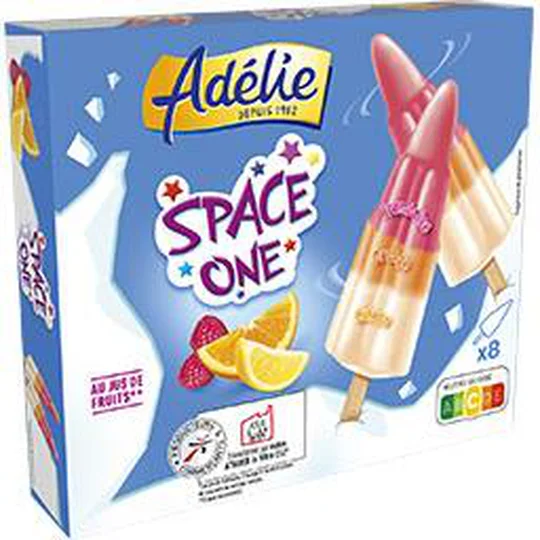 Glace à l'eau Space One citron/orange/framboise