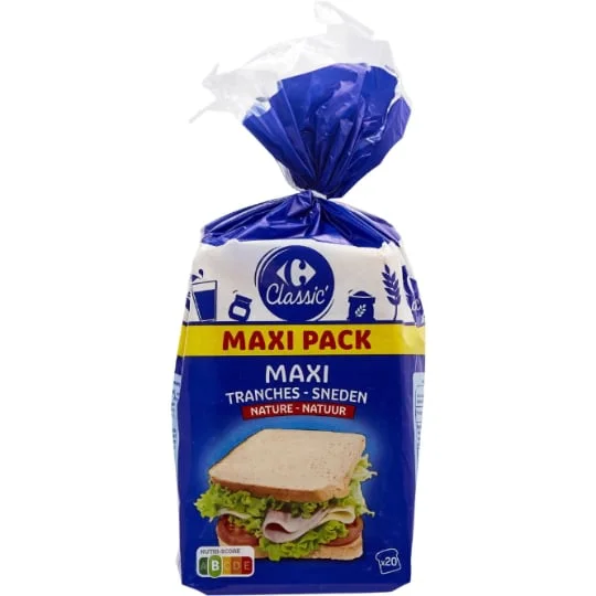 Pain de mie nature tranches