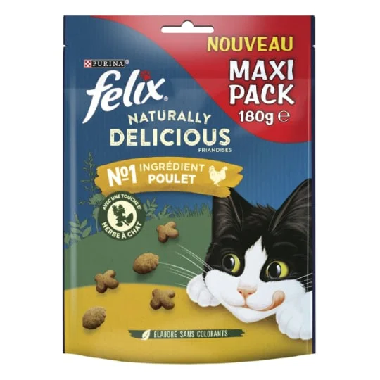 Friandise pour chat riche en Poulet avec une touche d'Herbe