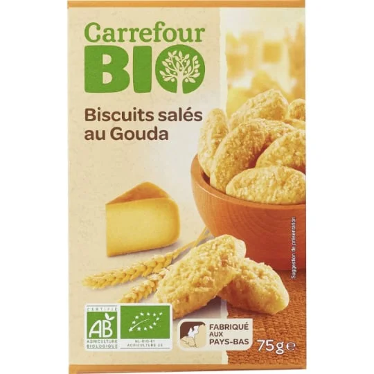 Biscuits apéritifs bio au gouda