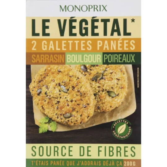 Galettes panées sarrasin boulgour poireaux