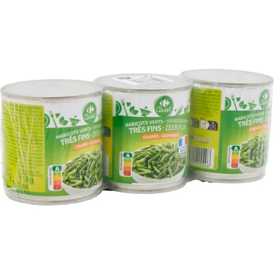 Haricots verts très fins coupés