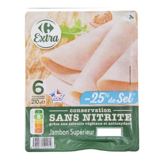 Jambon sans nitrite sel réduit
