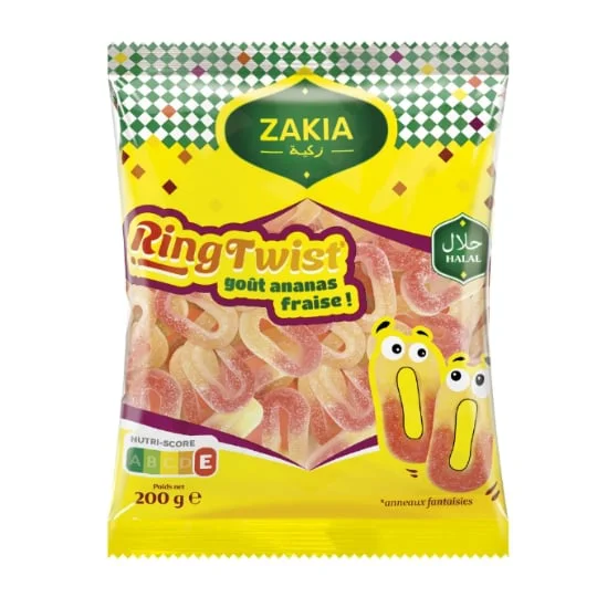Bonbons ring twist ananas fraise halal