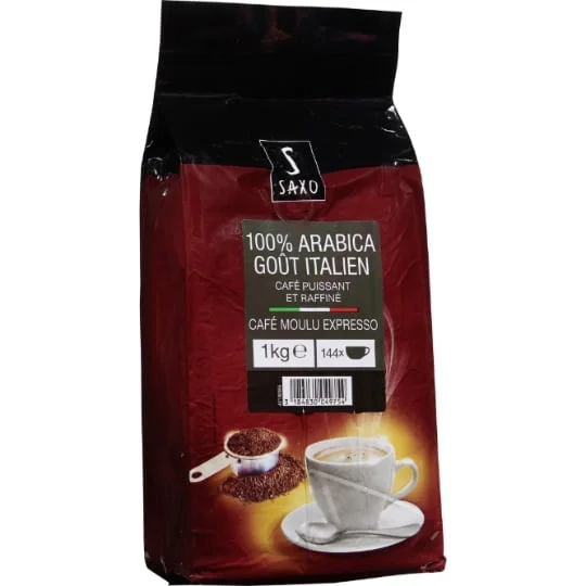 Café moulu 100% arabica goût italien