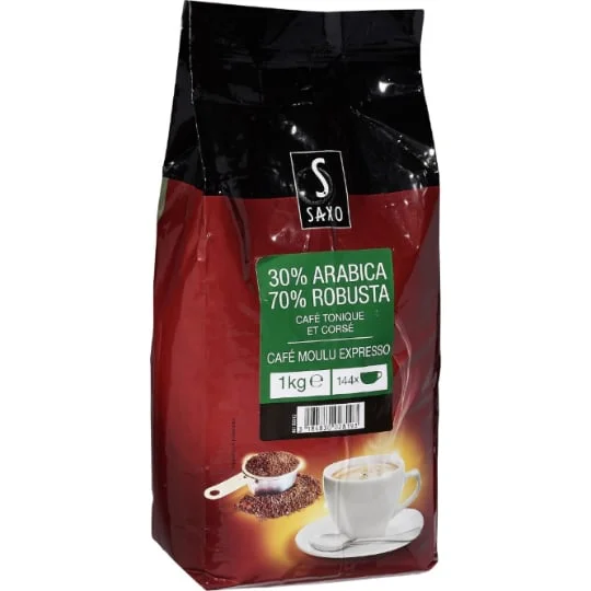 Café moulu 30% arabica 70% robusta