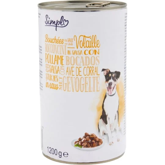 Pâtée pour chien bouchées en sauce volaille