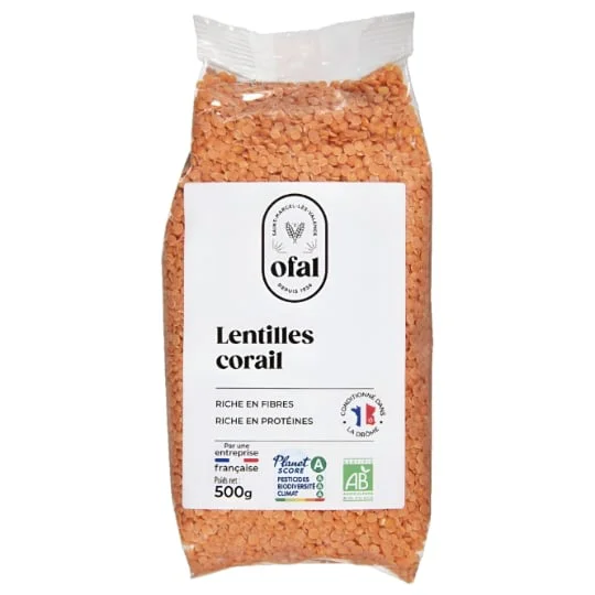 Lentilles Corail Bio