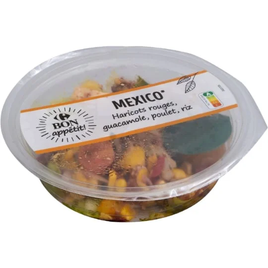 Salade haricots rouge, poulet riz