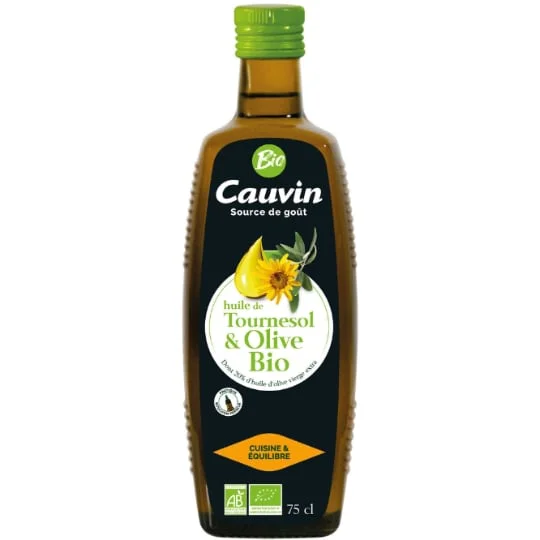Huile de tournesol bio et huile d'olive