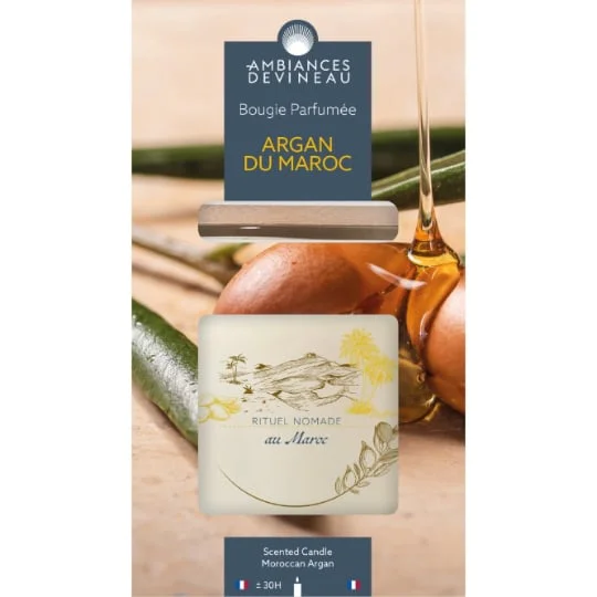 Bougie ovale avec couvercle Argan du Maroc