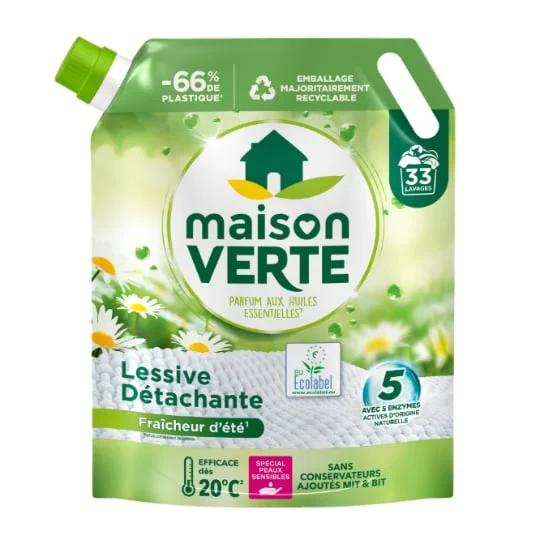 Lessive Liquide Hypoallergénique Détachante Fraîcheur d'Eté pour Peaux Sensibles