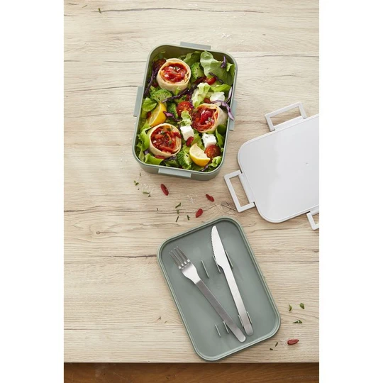 Lunch box en fibre naturelle + couverts