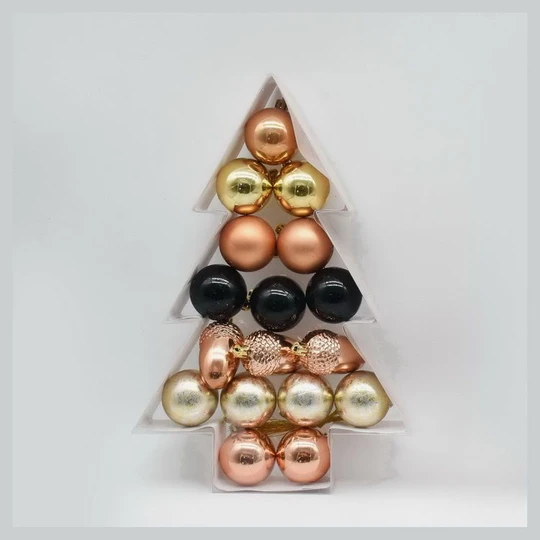 Lot de 17 boules de Noël en plastique 5 cm Noël dans les Bois