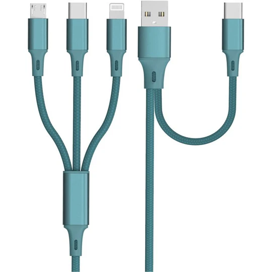 Câble de charge Lightning / Micro/USB / USB C - Bleu