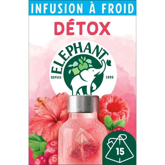 Infusion à froid détox cranberry framboise et hibiscus