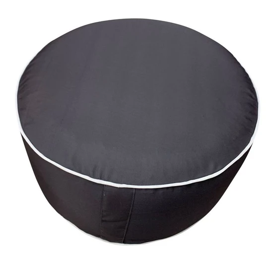 Pouf rond gonflable, H.23 x diam. 53 cm - Gris