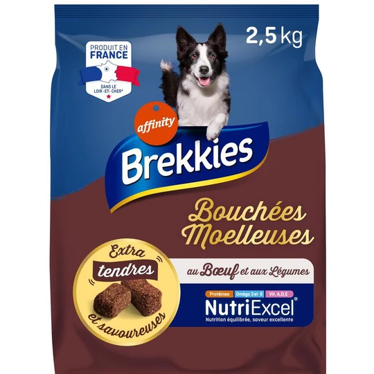 Croquettes bouchées moelleuses au bouef et légumes pour moyen et grand chien