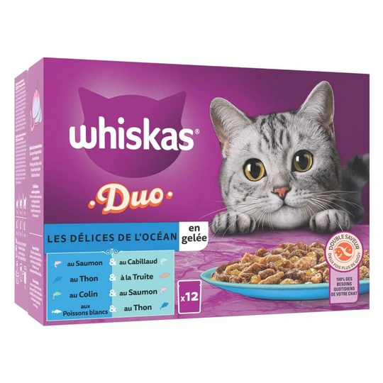 Duo Sachet repas Les délices de l'océan en gelée pour chat