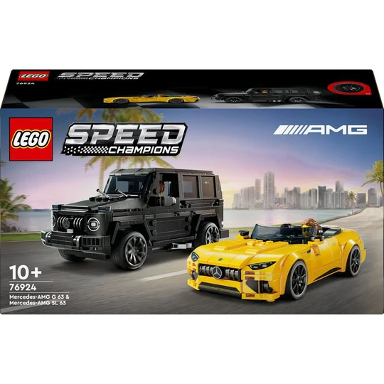 Speed Champions 76924 - Mercedes-AMG G 63 et Mercedes-AMG SL 63 - Véhicules pour Enfants - 2 Sets à Construire avec 2 Minifigurines de Pilotes, Idée Cadeau pour Garçons et Filles dès 10 Ans