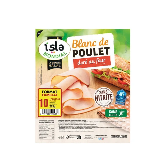 Blanc de poulet halal doré au four