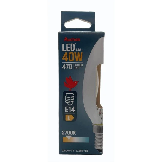 Ampoule LED E14 40W Flamme - Blanc chaud