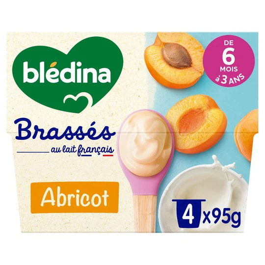 Brassés dessert lacté saveur abricot dès 6 mois
