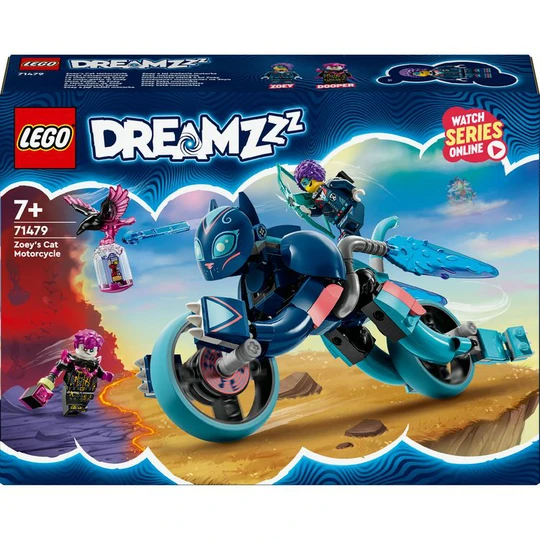 DREAMZzz 41479 - Le Chat-moto de Zoey - Jouet d'Activité et de Développement pour Enfants dès 7 Ans avec 2 Minifigurines - Transformez un Animal en Moto