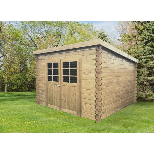 Abri de jardin bois traité autoclave toit plat 9.05 m² - BREST