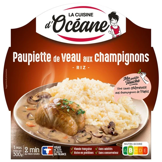 Paupiette de veau aux champignons et riz