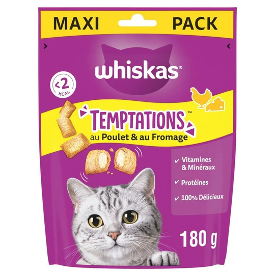 Temptations Friandises saveurs poulet et fromage pour chat