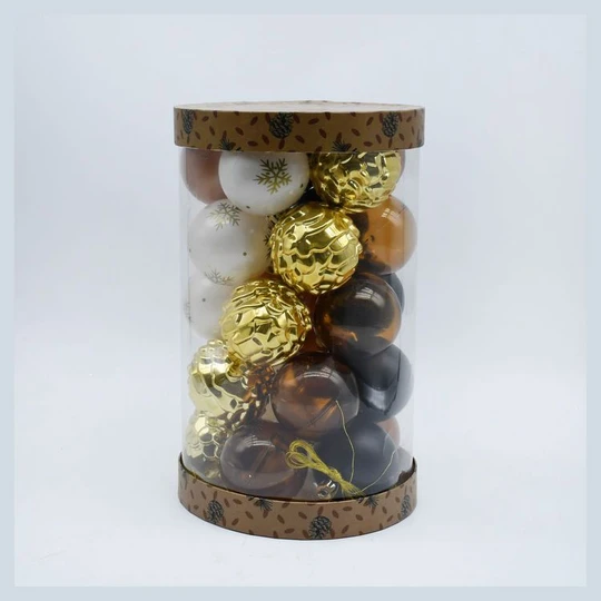 Lot de 25 boules de Noël en plastique 6 cm Noël dans les Bois