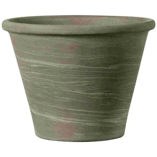 Pot en terre cuite Duo Grafite rond ø21 cm - Gris