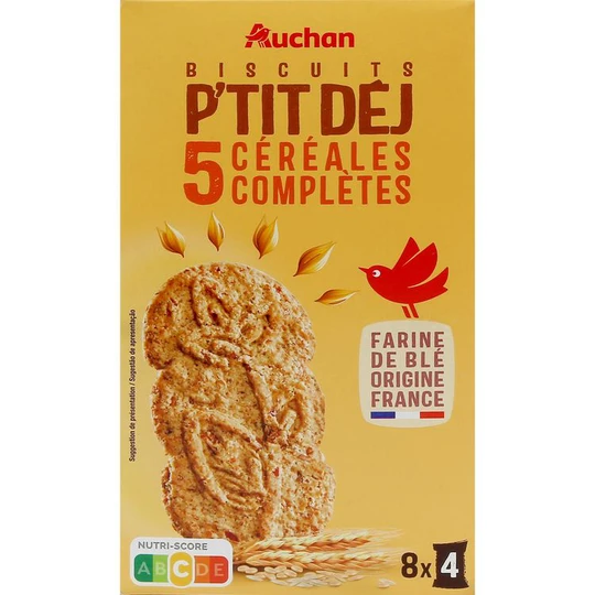 Biscuits P'tit Déj aux 5 céréales complètes