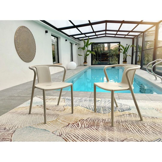Fauteuil de jardin empilable - Polypropylène - Sable - DIEGO