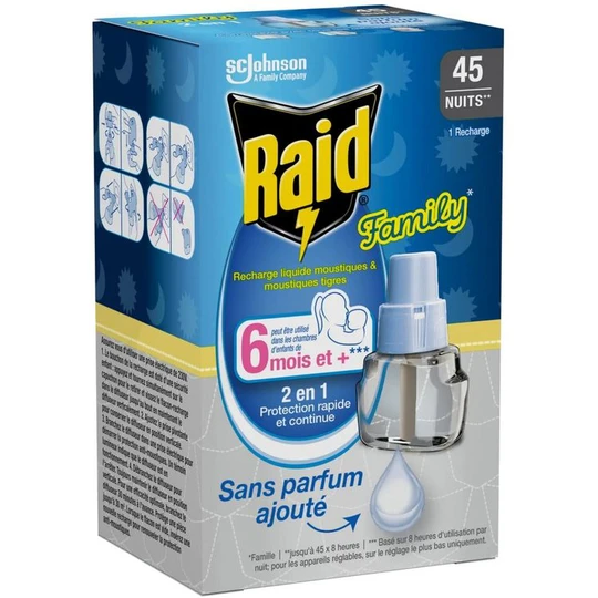 Family Recharge liquide anti moustiques et moustiques tigres sans parfum ajouté