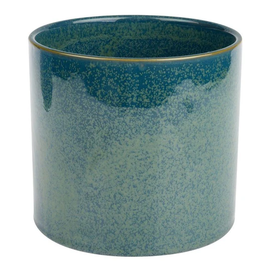Cache pot en grès D16.5 cm - Bleu