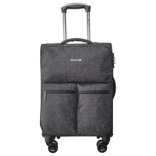 Valise cabine souple noire Poly Soft 55x35x20cm