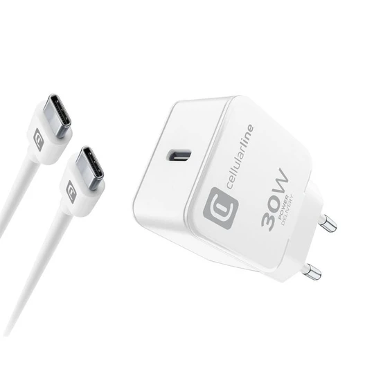 Chargeur Secteur+Câble Kit USB C30W IP 15 - Blanc