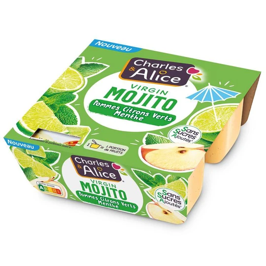 Compote virgin mojito citron vert et menthe sans sucres ajoutés
