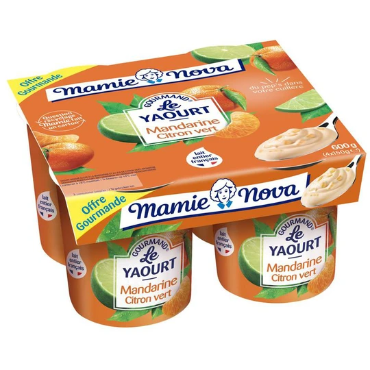 Yaourt gourmand à la mandarine et au citron vert