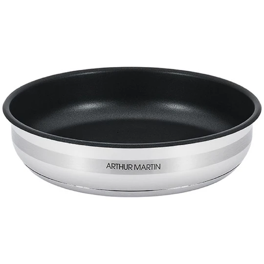 Poêle 24cm inox revêtement anti adhésif tous feux dont induction
