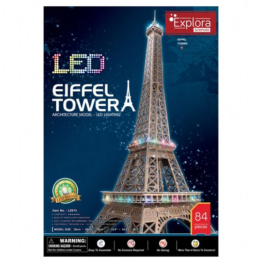 Maquette 3D Tour Eifell 78 cm - Lumineuse LED 84 PIECES