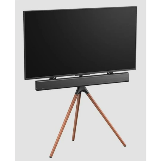 Support TV au sol Q1310 - Noir / Bois