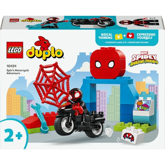 DUPLO Marvel 10424 - Marvel L'Aventure en Moto de Spin - Set Inspiré de la Série Spidey et Ses Amis Extraordinaires - Figurine Spiderman