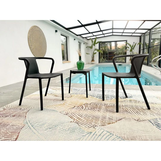 Fauteuil de jardin empilable - Polypropylène - Gris - DIEGO