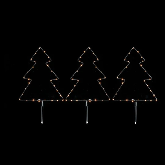 Set de 3 Sapins Solaires Lumineux