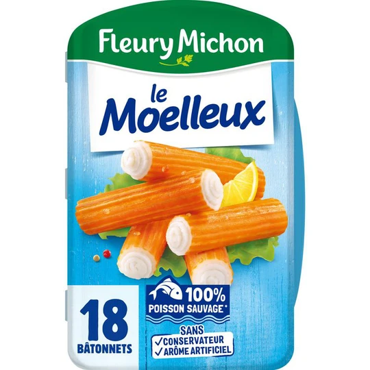 Le moelleux bâtonnets de surimi