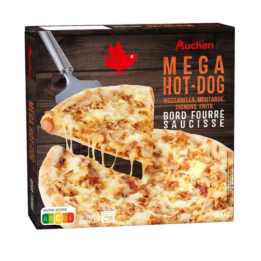 Pizza méga hot dog bord fourré saucisse
